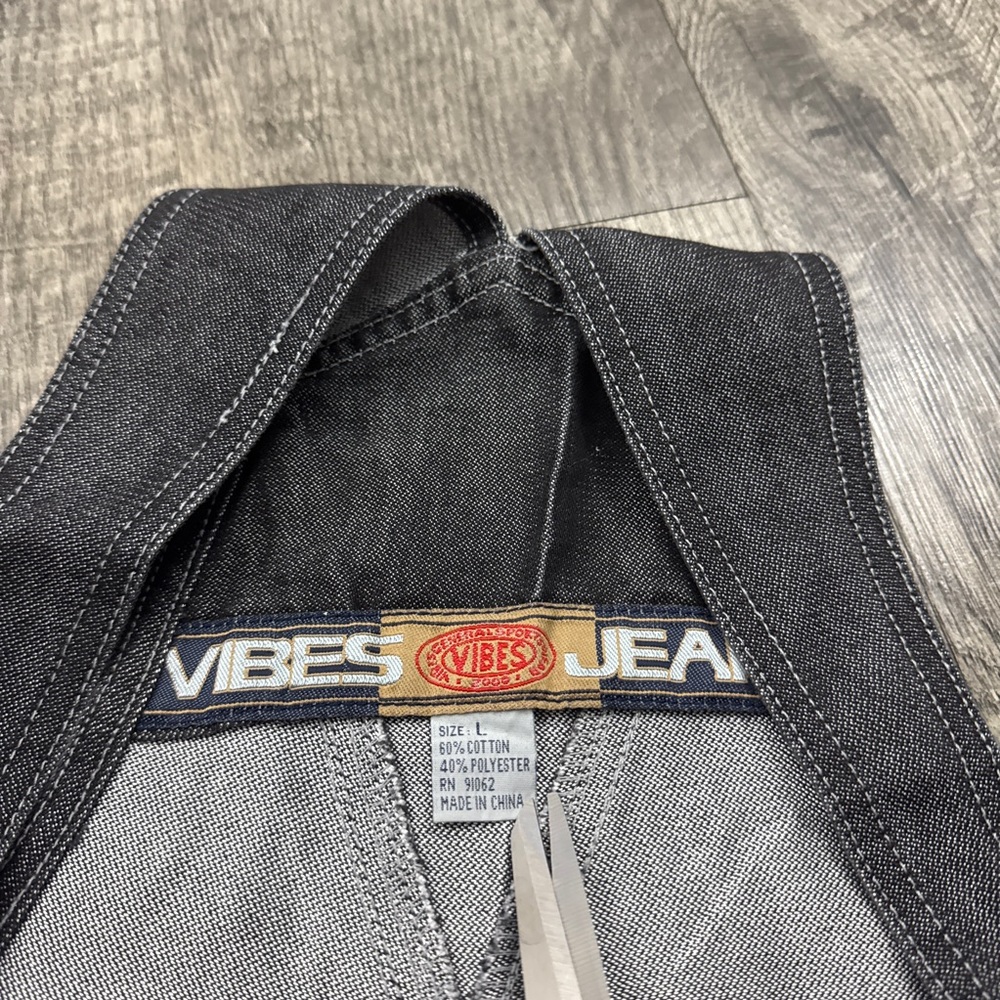 Vintage Y2K Vibes Jeans Shiny Metallic Overalls - Picture 7 of 8